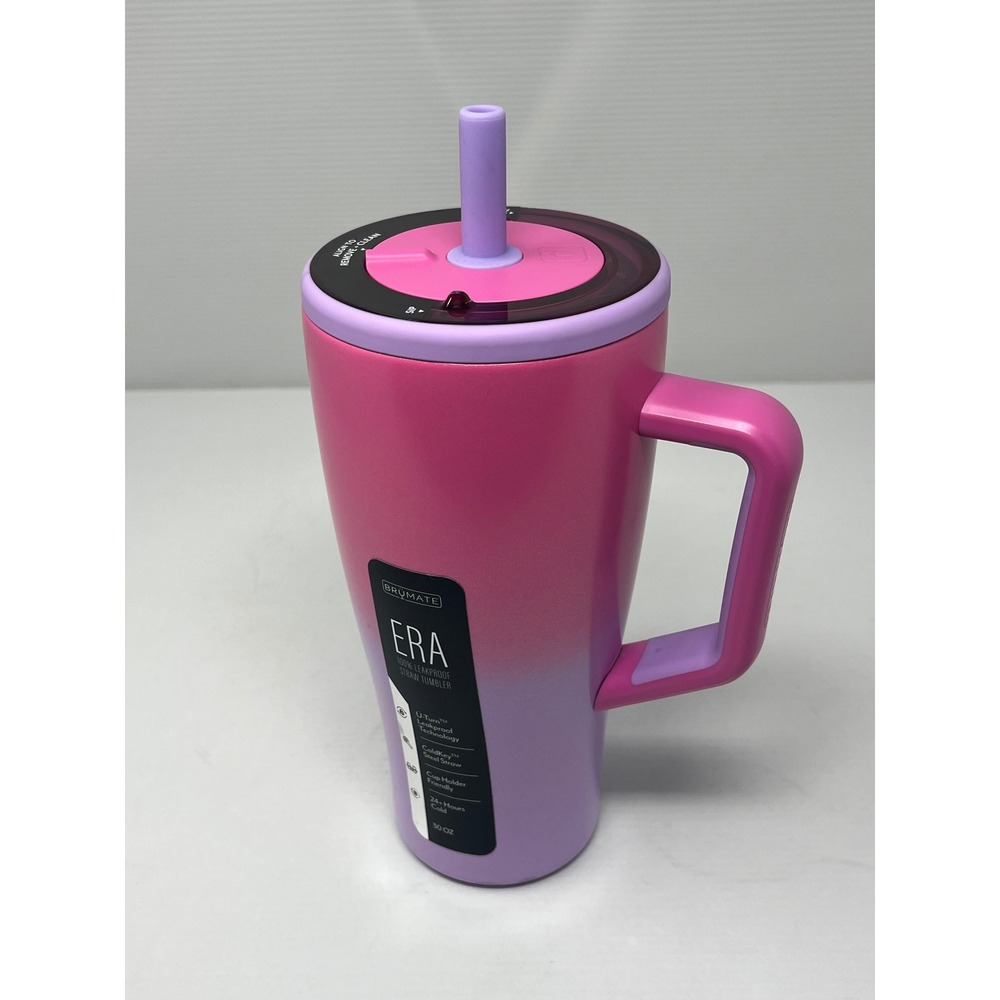 BruMate Era 30oz Leakproof Straw Tumbler Pink Purple Insulated Travel Mug NEW